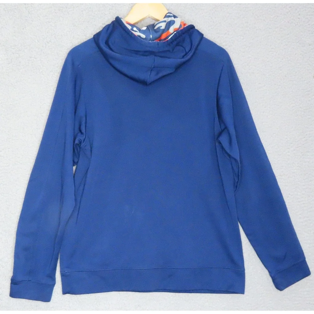 Detroit Tigers MLB Mens Navy Blue‎ Orange Camo Lined Hoodie Sweatshirt Medium